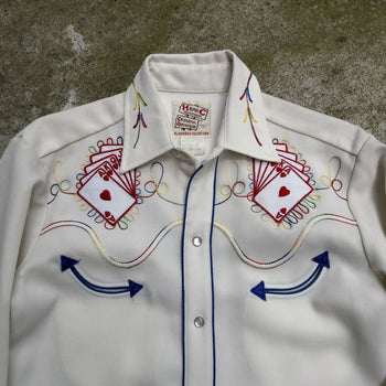 1970s H BAR C ROYAL FLUSH PEARL SNAP WESTERN SHIRT