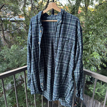 2000s Faded Plaid Flannel Shirt