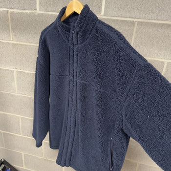1990s 2000s Y2K Gap Navy Blue Zip Up Fleece Jacket