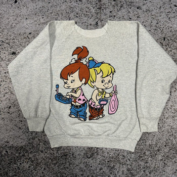 1990s Flintstones Bam Bam Pebbles Raglan Crewneck