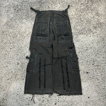 1990s 2000s Y2K TRIPP NYC THRASHED FADED BONDAGE RAVER PANTS