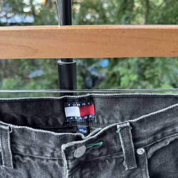 1990s Y2K Faded Black Tommy Jeans Wide Leg Carpenter Jeans