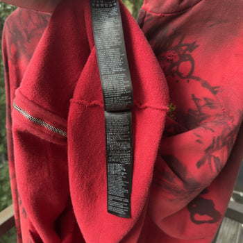 Balenciaga SS23 Mud Show Red Skater Zip Up Hoodie