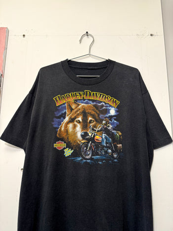 1980S HARLEY DAVIDSON FADED LONE WOLF TEE