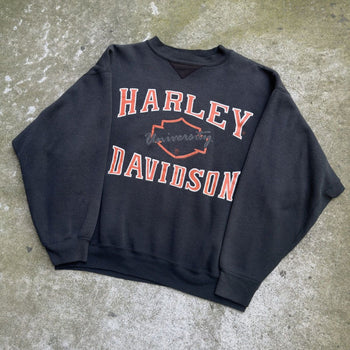 1990S HARLEY DAVIDSON UNIVERSITY CLEVELAND OHIO FADED CREWNECK