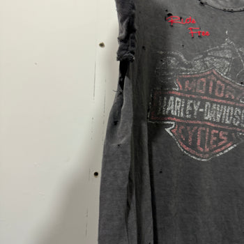 2000s HARLEY DAVIDSON THRASHED FADED RIDE FREE LOGO TEE