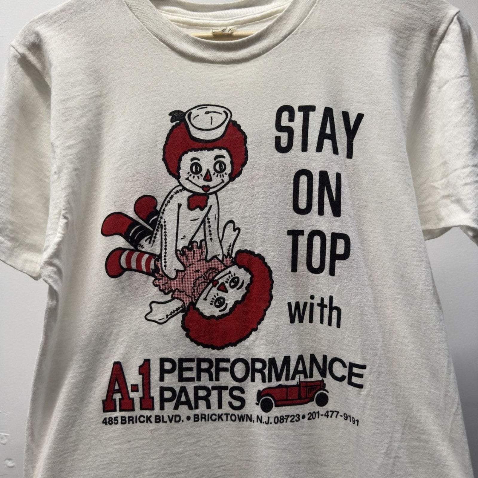 Vintage 1980s Made in USA Auto Shop Dolls Sex Tee