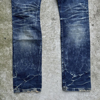 ROBIN'S JEANS STUDDED FLAP DISTRESSED WASHED DENIM JEANS