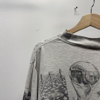 Vintage 1990s Made in USA M.C. Escher Faded Distressed Longsleeve Art Tee
