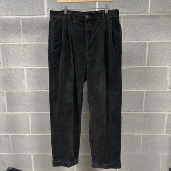 2001 Gap Dark Green Corduroy Baggy Pleated Wide Leg Pants