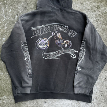 VINTAGE WEST COAST CHOPPERS THRASHED FADED DISTRESSED HOODIE