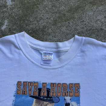 2000s SAVE A HORSE RIDE A COWGIRL TEE SHIRT