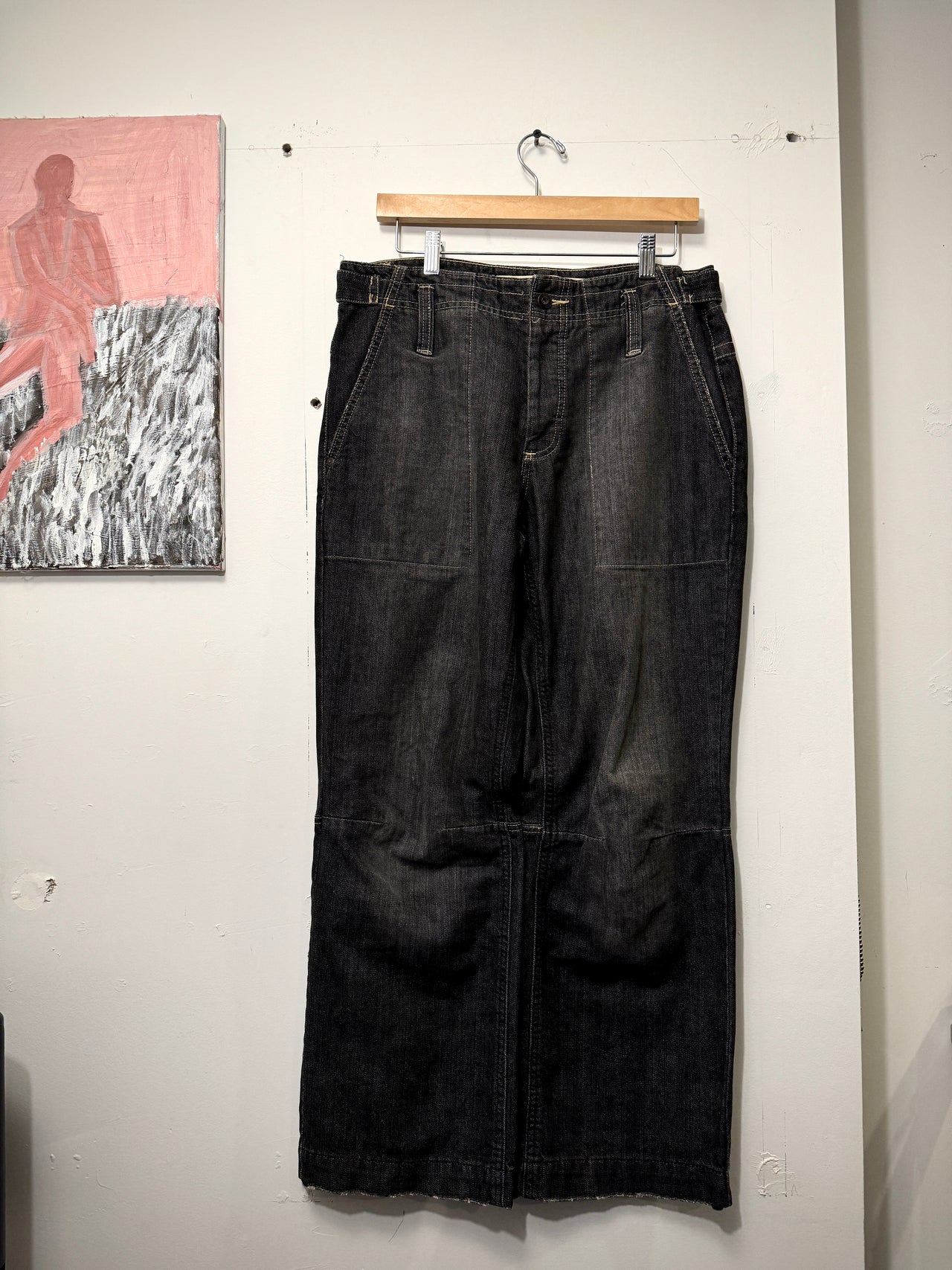 2000S Y2K GAP FW06 FADED BLACK BAGGY DENIM JEANS