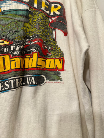 1980s HARLEY DAVIDSON THRASHED FADED LONGSLEEVE THERMAL TEE