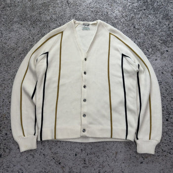 1960s Lloyd Striped Acrylic Raglan Cardigan Sweater