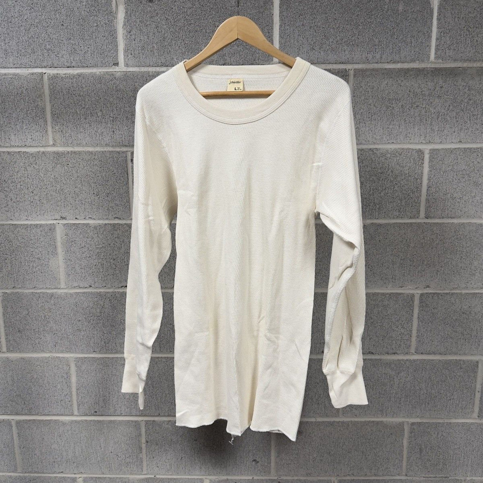 2000s Cream White Thermal Shirt