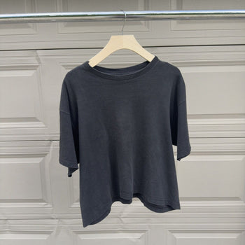 1990s Faded Black Wide Boxy Cropped Tee