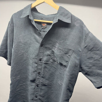 2000s Harley Davidson Motorcycles Silk Rayon Shirt