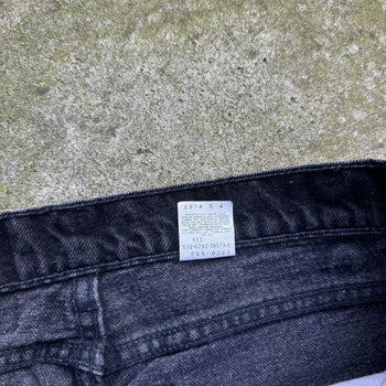 1990s LEVI'S 505 MADE IN USA BLACK FADED DENIM JEANS