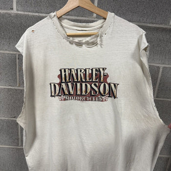 2000s Harley Davidson Thrashed Faded Distressed Tank