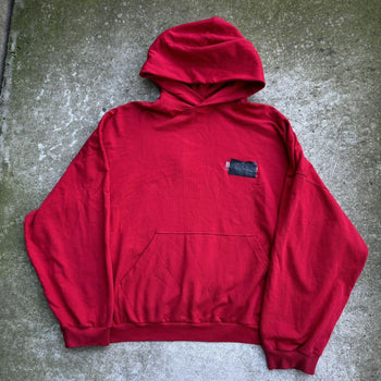 BALENCIAGA OVERSIZED RED GAFFER LOGO HOODIE