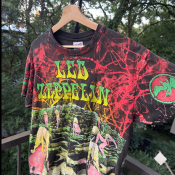 1990s Led Zeppelin Houses of Holy Thrashed AOP Band Tee