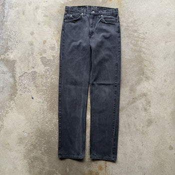 1990s LEVI'S 505 ORANGE TAB FADED BLACK STRAIGHT DENIM JEANS