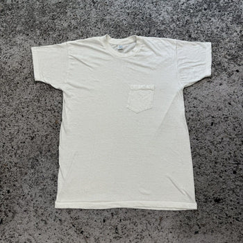 1960s Paper Thin Blank White Pocket Tee