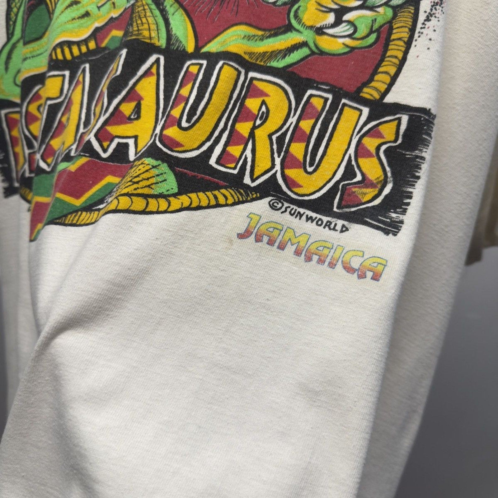 Vintage 1990s Rastasauras Faded Marijuana Weed Tee