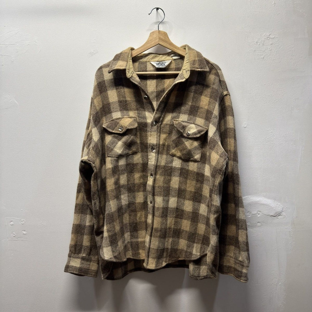 Vintage 1990s Made in USA Woolrich Wool Plaid Flannel Shirt