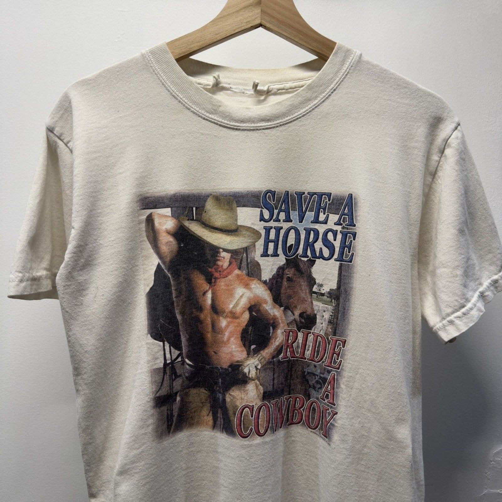 Vintage 2000s Save A Horse Ride A Cowboy Faded Tee