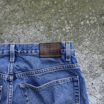 1990S Y2K TOMMY JEANS BAGGY FADED BLUE DENIM JEANS