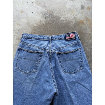 VINTAGE POLO RALPH LAUREN BAGGY DENIM JEAN SHORTS JORTS