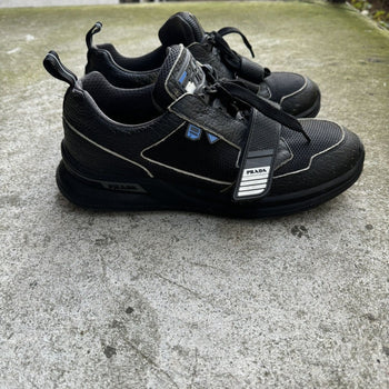 PRADA MECHANO LEATHER TRAINER SNEAKERS