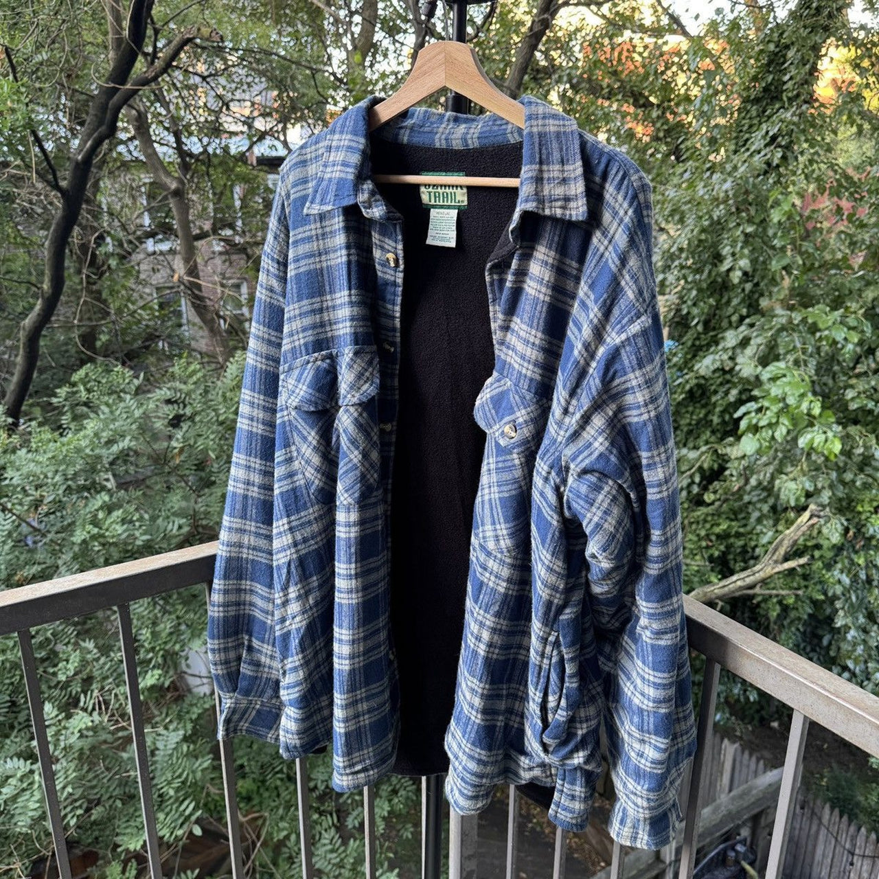 1990s Faded Lined Flannel Shirt Jacket