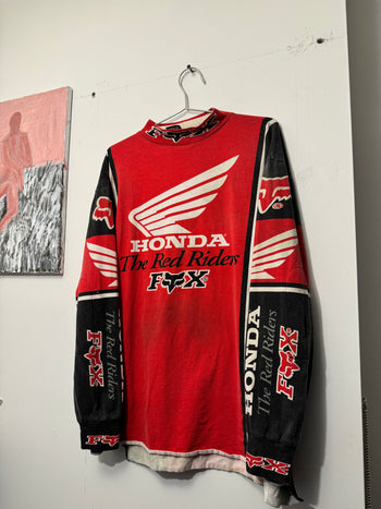 1990s FADED HONDA FOX RACING THE RED RIDERS LONGSLEEVE TEE