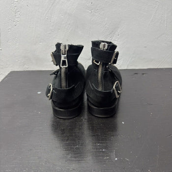 FW15 Balmain x H&M Silver Toe Buckle Boots