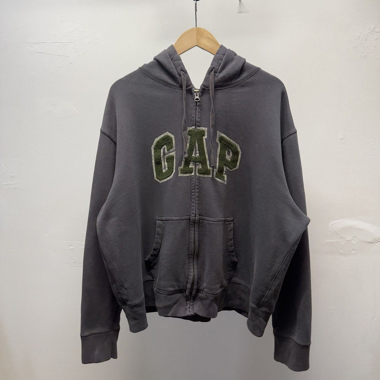 Vintage 2000s Gap Faded Distressed Boxy Zip Hoodie