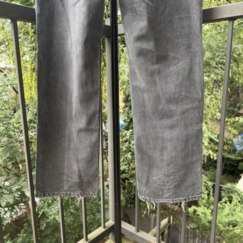 1990s Levi's 505 Black Yarn Dyed Jeans Faded Distressed - Made in USA