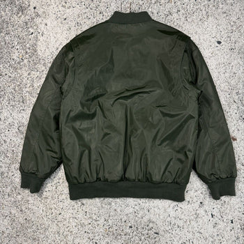 2000S DARK GREEN OVERSIZED BOMBER FLIGHT JACKET