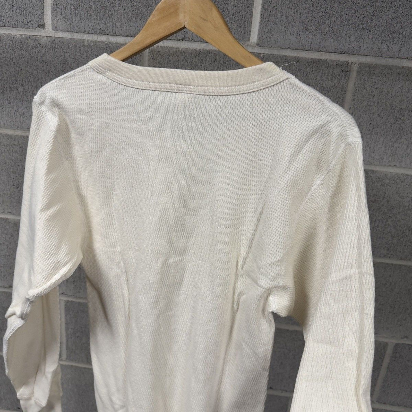 2000s Cream White Thermal Shirt