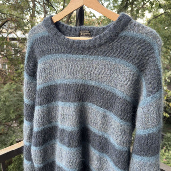 1980s 1990s Ermenegildo Zegna Blue Mohair Sweater