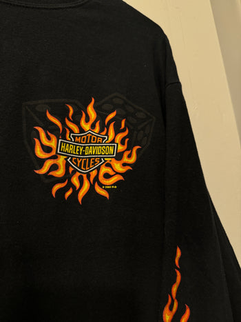 2000S HARLEY DAVIDSON DICE FLAME LONGSLEEVE TEE