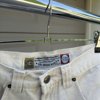 1990s Bugle Boy Cream Wide Leg Skater Carpenter Pants