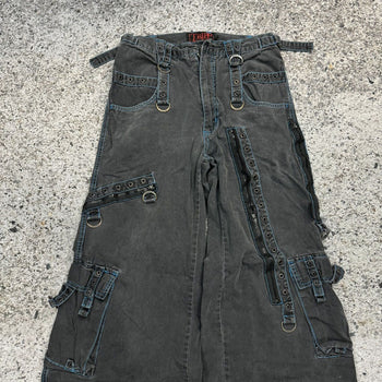 1990s 2000s Y2K TRIPP NYC THRASHED FADED BONDAGE RAVER PANTS