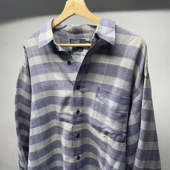 1990s Polo Ralph Lauren Plaid Striped Lowell Shirt Silk Cotton