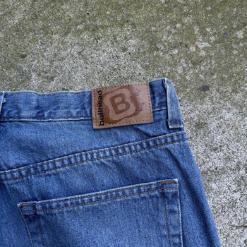 2000s Y2K BAGGY BULLHEAD DENIM WIDE LEG SKATER JEANS