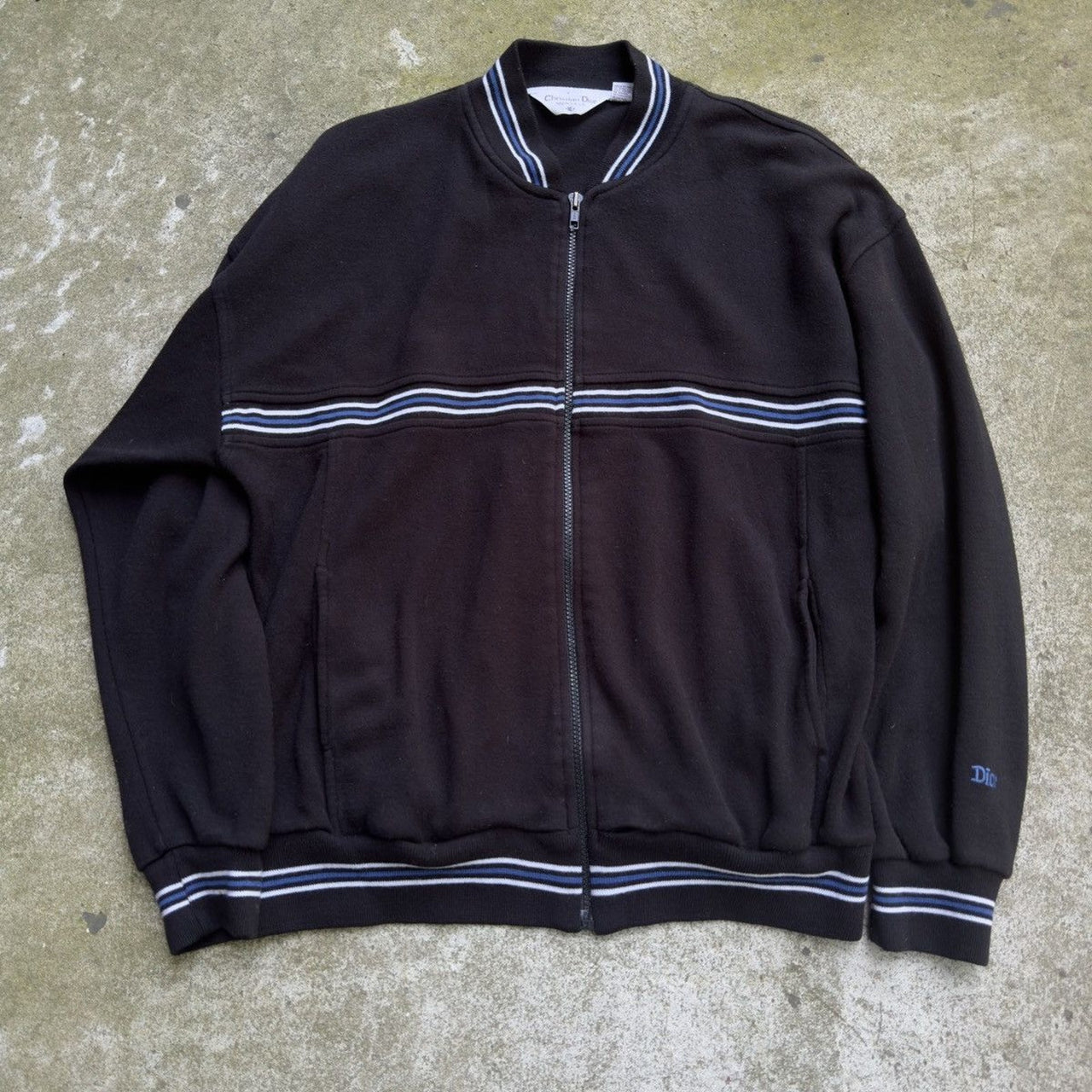 1990s DIOR MONSIEUR RAGLAN ZIP UP SWEATSHIRT BLACK