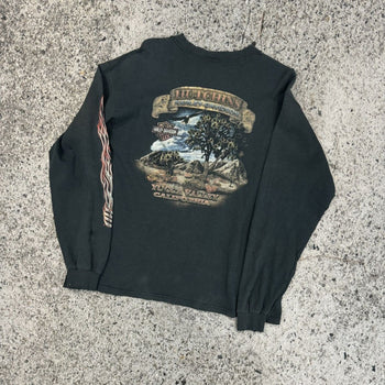 2000s Harley Davidson Thrashed Faded Eagle Flame Longsleeve