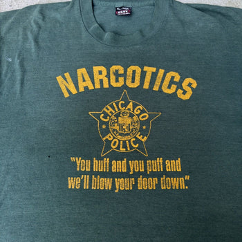 1990S THRASHED FADED CHICAGO NARCOTICS DRUG UNIT TEE